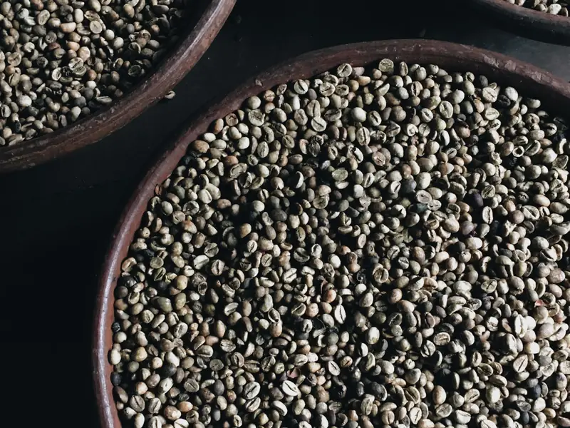 Bowls of coffee beans